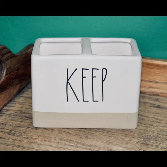 RAE DUNN KEEP Clay bottom bathroom organizer NEW - Picture 8 of 10